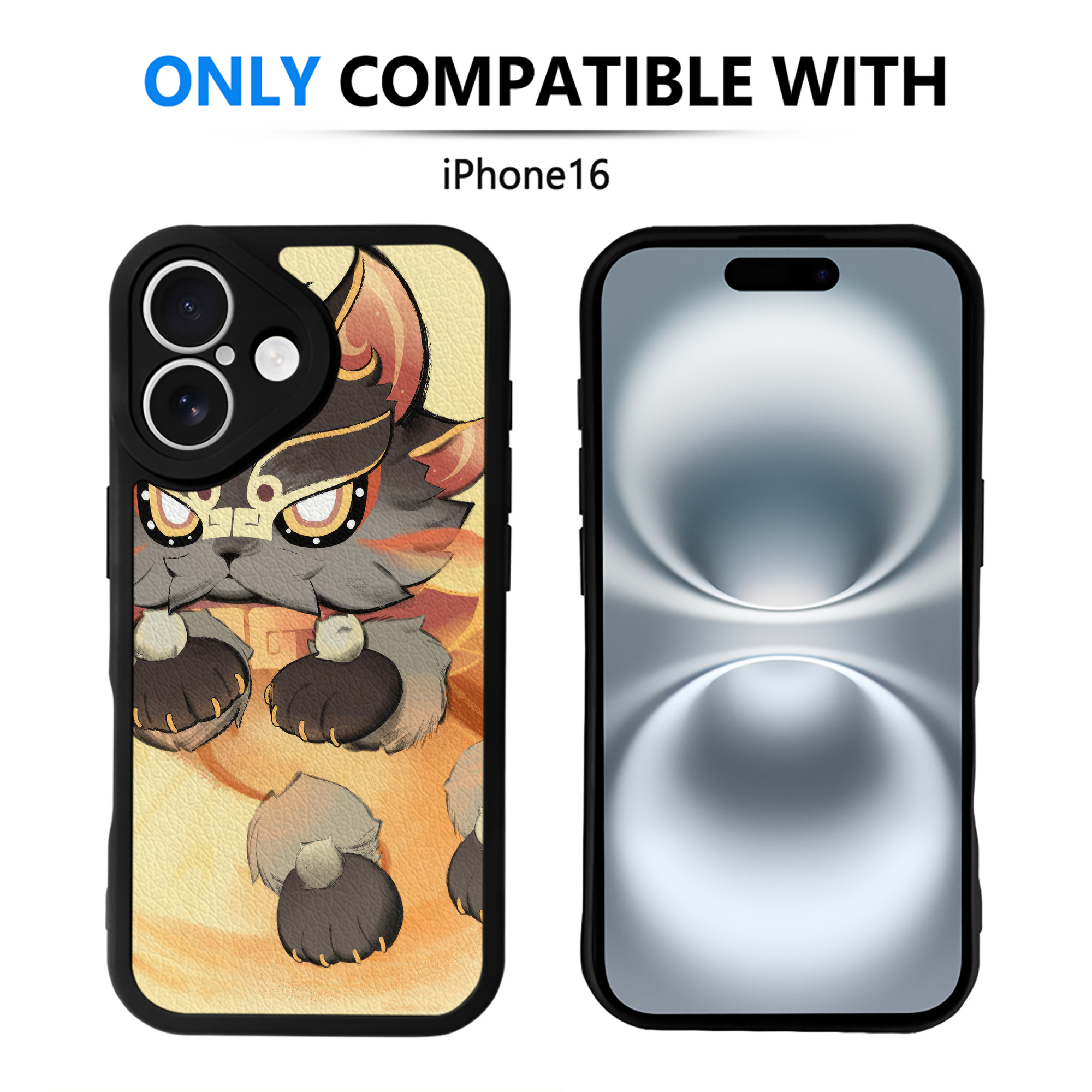 げんし神 genshin 【iPhone 16シリーズ対応】シリコンスマホケース（レザー調） 材質：シリコン